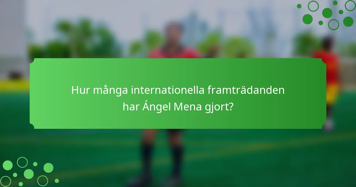 Hur många internationella framträdanden har Ángel Mena gjort?