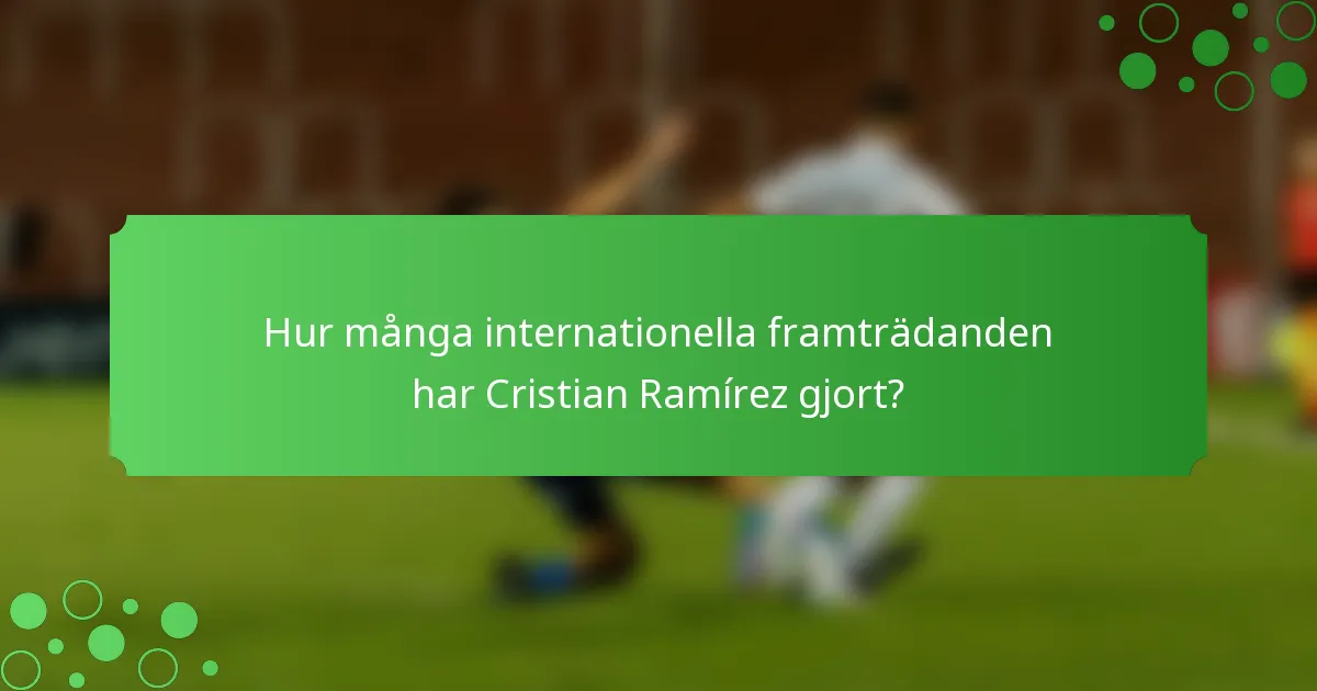 Hur många internationella framträdanden har Cristian Ramírez gjort?