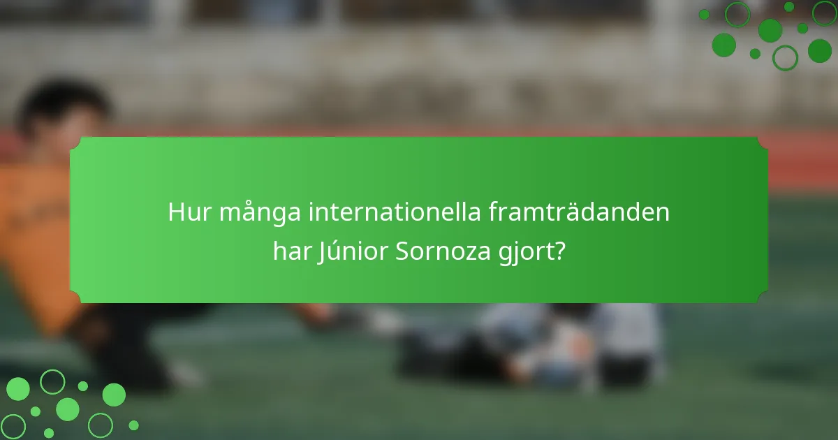 Hur många internationella framträdanden har Júnior Sornoza gjort?