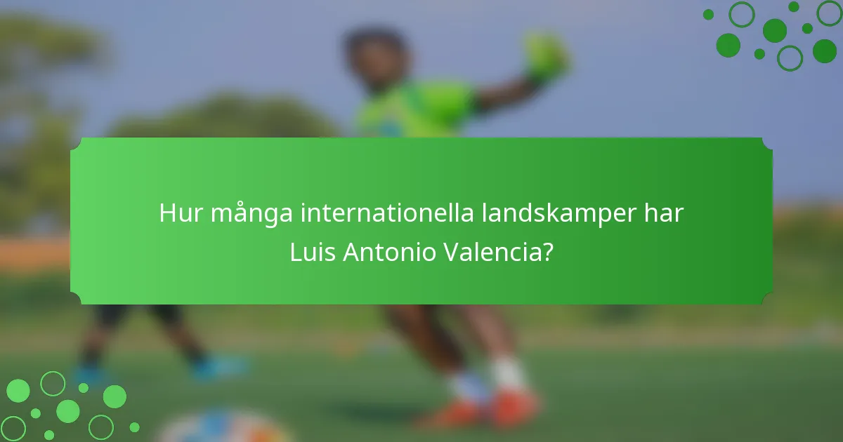 Hur många internationella landskamper har Luis Antonio Valencia?