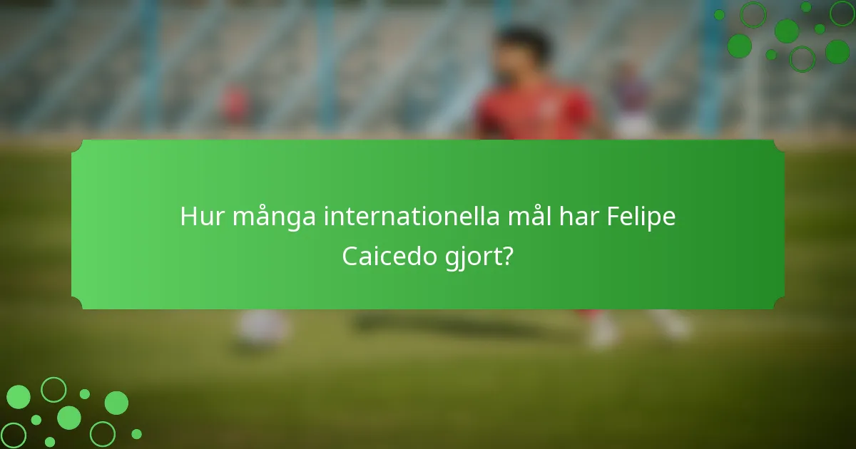Hur många internationella mål har Felipe Caicedo gjort?
