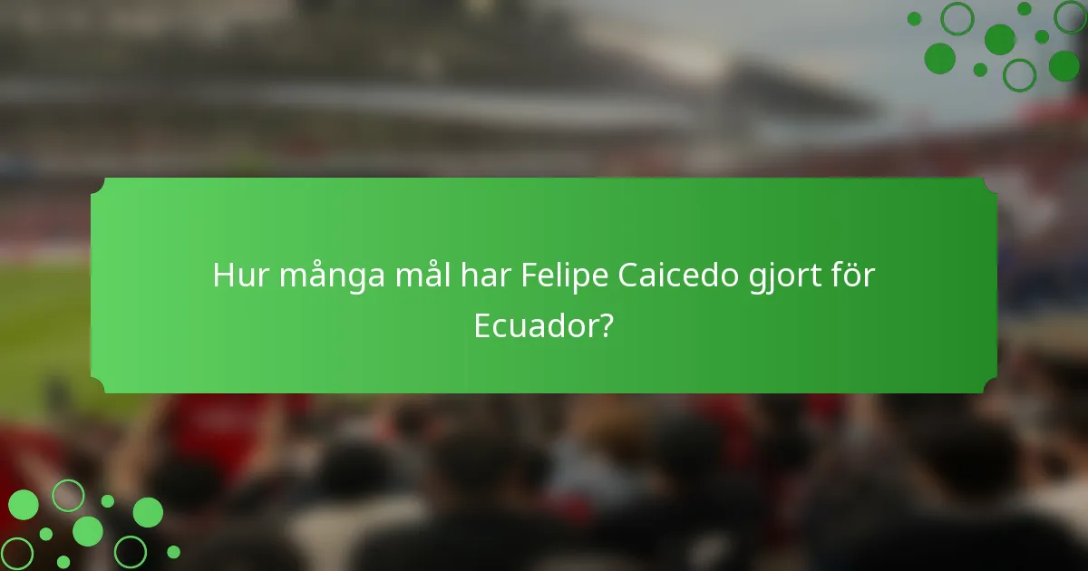 Hur många mål har Felipe Caicedo gjort för Ecuador?