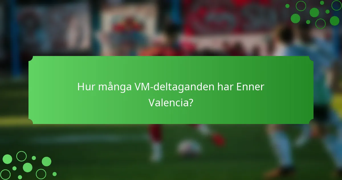 Hur många VM-deltaganden har Enner Valencia?