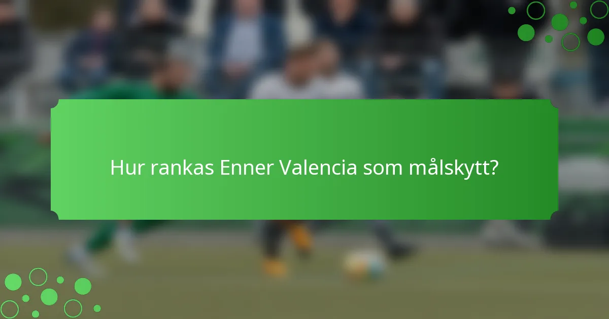 Hur rankas Enner Valencia som målskytt?