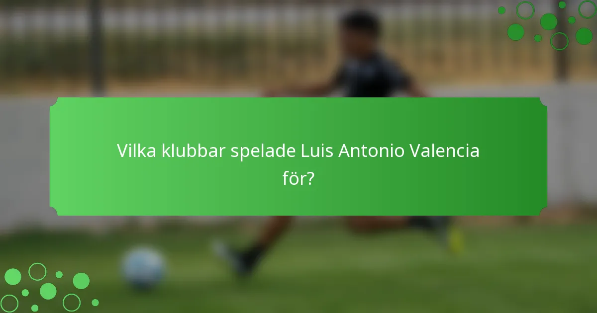 Vilka klubbar spelade Luis Antonio Valencia för?