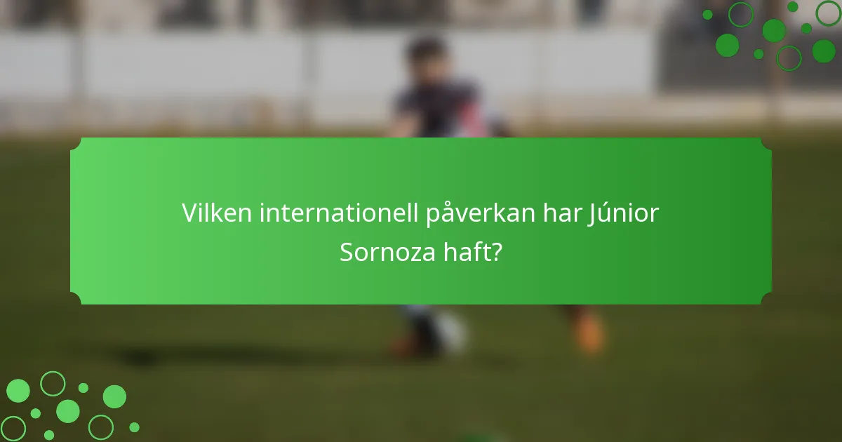 Vilken internationell påverkan har Júnior Sornoza haft?